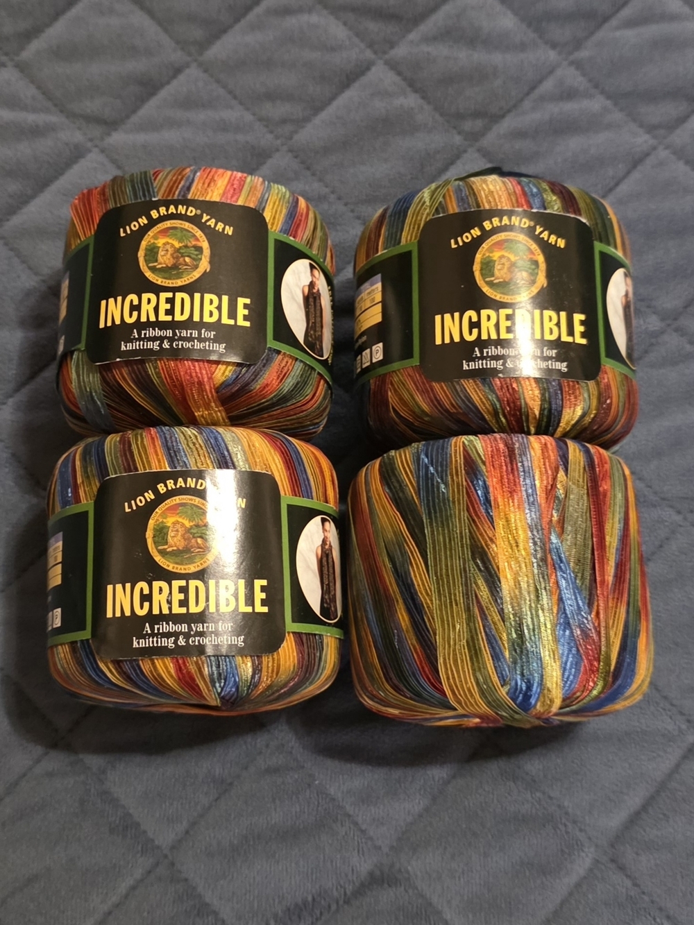 Lion Brand Incredible Ribbon Yarn - 4 Pack Copper Penny